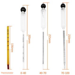 0-100% Alcoholometers with Thermometer Professional Accurate Concentration Meter for Home Brewing Breweries Laboratories