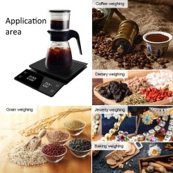 0.1g Digital Coffee Scale with Timer Electronic Scales Food Balance Scales White