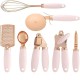 1 Set Stainless Steel Kitchen Tableware Set With Hanging Hole Design Cooking Utensils Pink