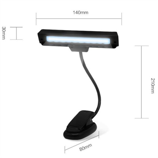 10 Led Portable Flexible Music  Score  Light Guitar Piano Light Clip-on For Music Stand Eye Protection Saving Energy Smart Dimming Light As shown