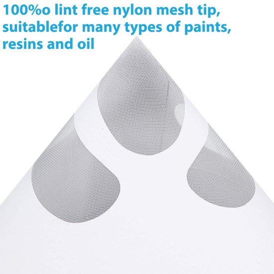 101pcs Strainer Cone Silicone Funnel Filter Tip Disposable Cone Shaped Fine Nylon Mesh Funnel