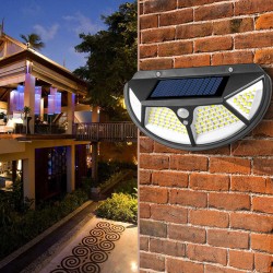 102LEDs 4-sided Waterproof Solar Light Motion Sensor Human Body Induction Wall Lamp for Garden Road 122leds