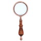 10x Handheld Magnifier Ergonomic Wooden Handle Portable Retro Magnifying Glass for Collectible Gift Reading