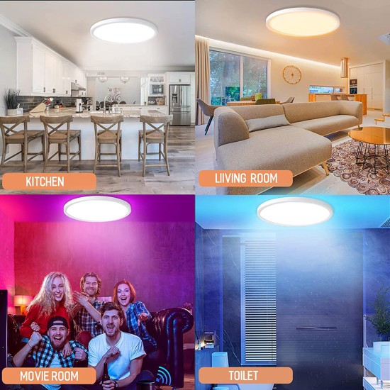 11 inch 32W Led Round Ceiling Light Dimmable High Brightness Ambient Light for Bedroom Living Room