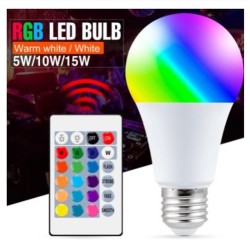 110v 220v E27 Led  Bulb 3w /5w /10w /15w RGB Variable Colors RGBW Led Light With Ir Remote Control + Memory Mode Home Decoration 15W