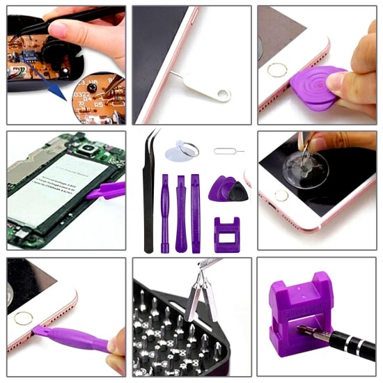 115pcs Magnetic Precision Screwdriver Set Portable High Hardness Phone Electronics Repair Tool Kit Purple