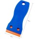 11pcs Plastic Scraper Razor Blades Hand Tool with 10 Carbon Steel Blades for Scraping Labels Blue