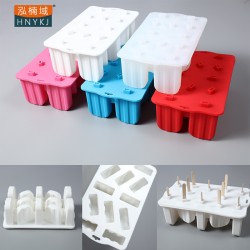 12 Holes Ice Cream Mold Silicone Homemade Popsicle DIY Ice-sucker Mould for Kids Adults Pink