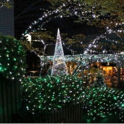 12M 100 LEDs  String Light with Solar Strip Night Light Lamp Fairy Lights for Outdoor Christmas Trees Wedding Garden Warm White