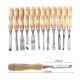 12Pcs/Set Wood Carving Chisel Set Professional  Woodworking Hand Cutter Tools Gouges Steel DIY Woodcut Working 12 pieces / set