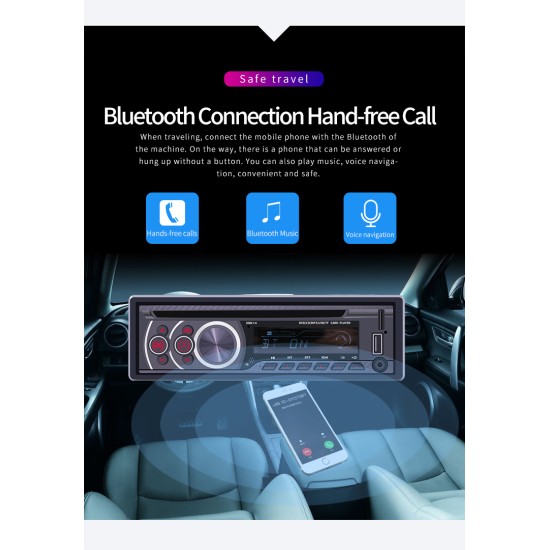 12V Universal Bluetooth U Disk Car Audio Stereo Vehicle Radio MP3 Player CD/DVD/VCD Player black