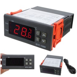12V/24V/110V/220V STC-1000 Digital Temperature Controller Thermostat NTC K Gray Orange 12V