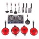 13 Sets Pots and Pans Kitchen Cookware For Children Play House Toys, Simulation Kitchen Utensils