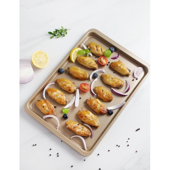 14.5in Rectangular Bread Cake Baking Tray Non-stick Coating Carbon Steel Oven Shallow Plate black