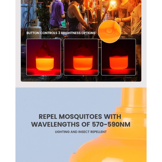 150w Solar Light Bulb Waterproof Remote Control 3-level Adjustable Mosquito Repellent Lamp Multi-function