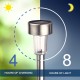 16pcs Energy Saving Solar Power LED Lawn Pin Lamp Waterproof Stainless Steel Projection Light Yard Decoration Warm white light_5.5*36.5CM