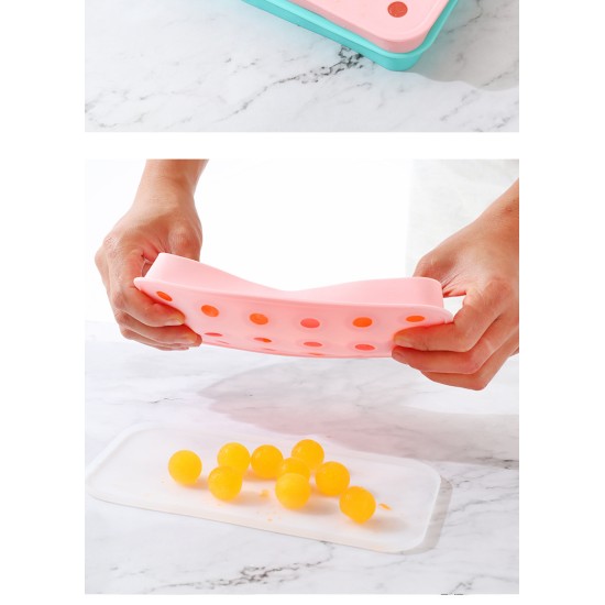 18 Grids Ice Cream Mold Silica Gel Ice Box Kitchen Bar Homemade Ice Hockey Ball Moulds Dropper orange