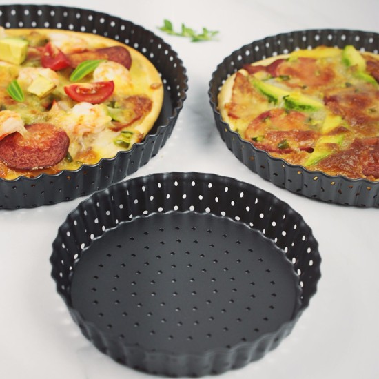 1pc 5Inches/8Inches/9Inches Simple Thicken Round Removable Bottom Non-stick Pan Pizza Cake Baking Tray Large