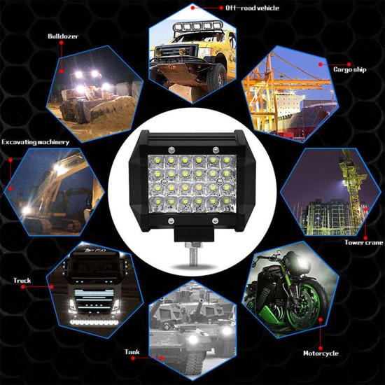 200W LED Combo Work Light Bar Spotlight Off-road Driving Fog Lamp for Truck Boat - Black