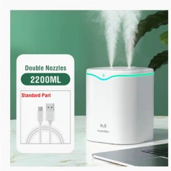 2200ml Double Spray Air Humidifier Ultrasonic Essential Oil Diffuser with 2200ml Water Tank Green