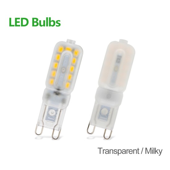 220V G9 LED Corn Light Bulb Dimmable 3W/5W Energy Saving for Crystal Lamp Corridor Lamp Milky hood cool white 220V