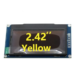 2.42inch 7pin Oled Lcd Display Module Spi Interface Ssd1309 Chip 128x64 Resolution Yellow