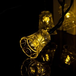 24.6ft 7.5m 40 LED Solar Light String Bell Solar Fairy String Lights, Warm White