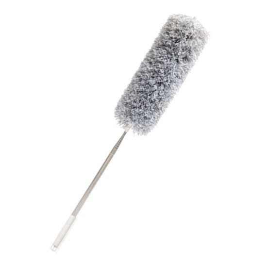 2.5m Microfiber Telescopic  Brush Household Dust Cleaning Tool Ceiling Duster 1.3m, gray and white gypsophila, packed in kraft carton