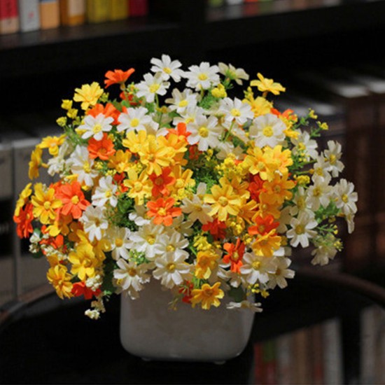 28 Heads 1 Bouquet Simulate Artificial Daisy Silk Flowers for Wedding Home Decoration