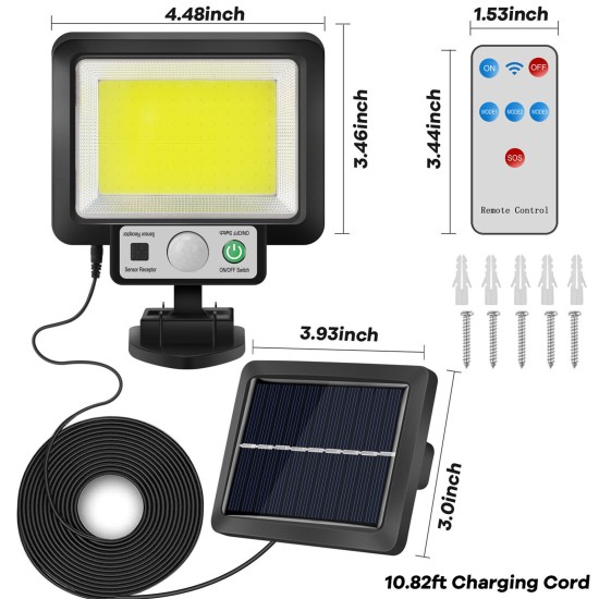280000lm Solar Street Light 3 Modes 1200 Mah Rechargeable Battery Waterproof Outdoor