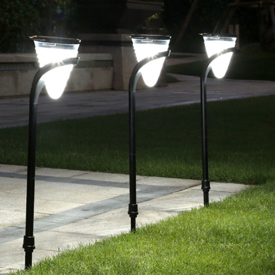 2Pcs 9Modes Dimming LED Solar Powered Lawn Light for Outdoor Garden Lighting Wall light + ground (white light + warm light)