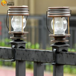 2Pcs LED Retro Solar Hanging Lantern Garden Landscape Lighting Warm light