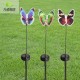 2Pcs Waterproof Solar Fiber Optic Butterflies Shape Lights Outdoor Garden Lawn  Decor red