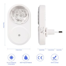 2pcs Led Mini Night Light 1W RGB Colorful Adjustable Atmosphere Lamp with Motion Sensor for Bedroom Bathroom EU Plug