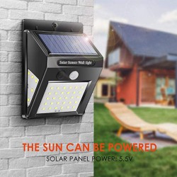 3 Sides LED Solar Power Wall Light Motion Sensor IP65 Waterproof for Outdoor Street Garden Yard Security Lamp 3 sides 30+5+5LED