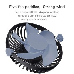 3 Speeds Mute USB Fan 360Degree Rotating Adjustable Portable Cooling Fan for Office Travel Pink