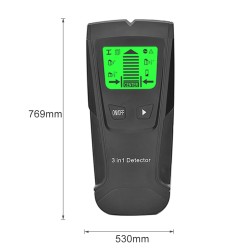 3 in 1 Metal Detector Find Metal Wood Studs AC Voltage Live Wire Detect Wall Scanner Electric Box Finder Wall Detector(Without Battery) Black (LCJ00525)