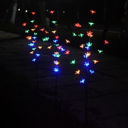 3 in 1 Solar Lamp Cherry Tree Shape LED Decoration Garden Lawn Light color
