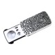 30x 60x 90x Small Handheld Magnifying Glass Foldable Optical Lens Reading Magnifier with UV Led Silver