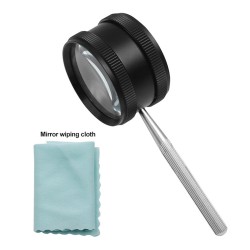 35x 50mm Handheld Magnifier Optical Glass Magnifying Glass for Antique Jewelry Amber Diamond Jade Appraisal Black