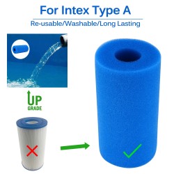 3pcs Swimming Pool Filter Foam Reusable Washable for Intex S1 Type Pool Filter 10*9*3cm