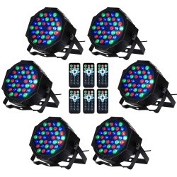 4 Packed 36 LED Par Lights RGB Colorful 7 Lighting Modes Stage Lights RC DMX Control Disco Lights US Plug