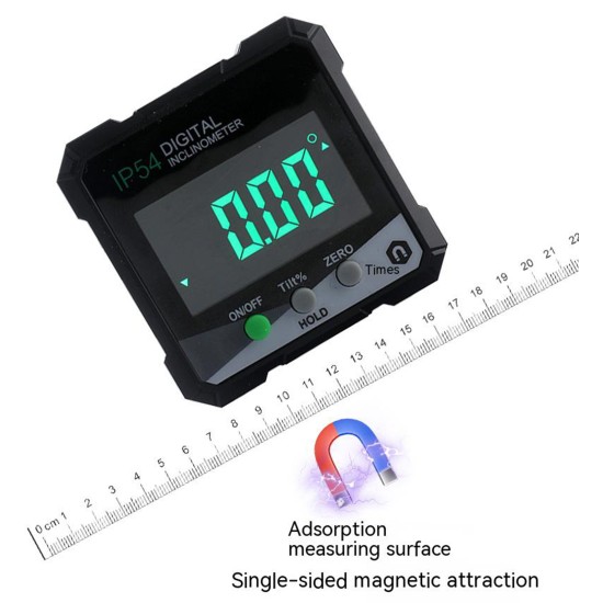 4 X 90-degree Inclinometer Lcd Screen Magnetic Digital Display Protractor Bevel Gauge Meter Angle Finder Green