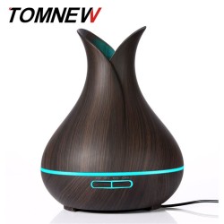 400ML Wooden Aroma Essential Oil Diffuser Mist Humidifier Aromatherapy Diffuser with Remote Control for Home Mist Maker EU Plug