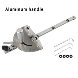 450mm Miter Gauge with Track Stop Table Saw Router Miter Gauge Sawing Assembly Ruler Aluminum handle push handle