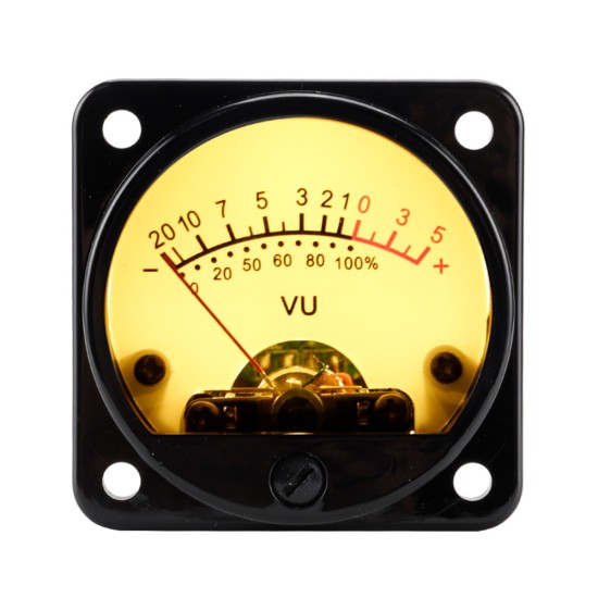 45mm Big Vu Meter Stereo Amplifier Board Backlight Power Meter Level Indicator Adjustable With Driver Yellow background