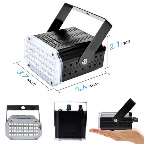 48LEDs 7Colors Strobe Light with Remote Sound Activated Super Bright Flashing Stage Light EU Plug
