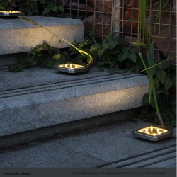 4Pcs 8LEDs Solar Powered Buried Light Underground Lamp for Outdoor Path Way Patio Garden Yard warm light