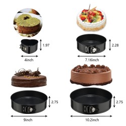4Pcs/Set Non Stick Round Bake Tin Tray Cake Baking Tools Pan Bakeware for Kitchen black