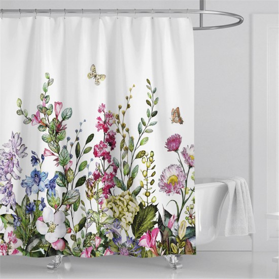 4Pcs/Set Shower Curtain 180*180cm Non-Slip Rug Toilet Lid Cover Bath Mat for Bathroom yul-2180